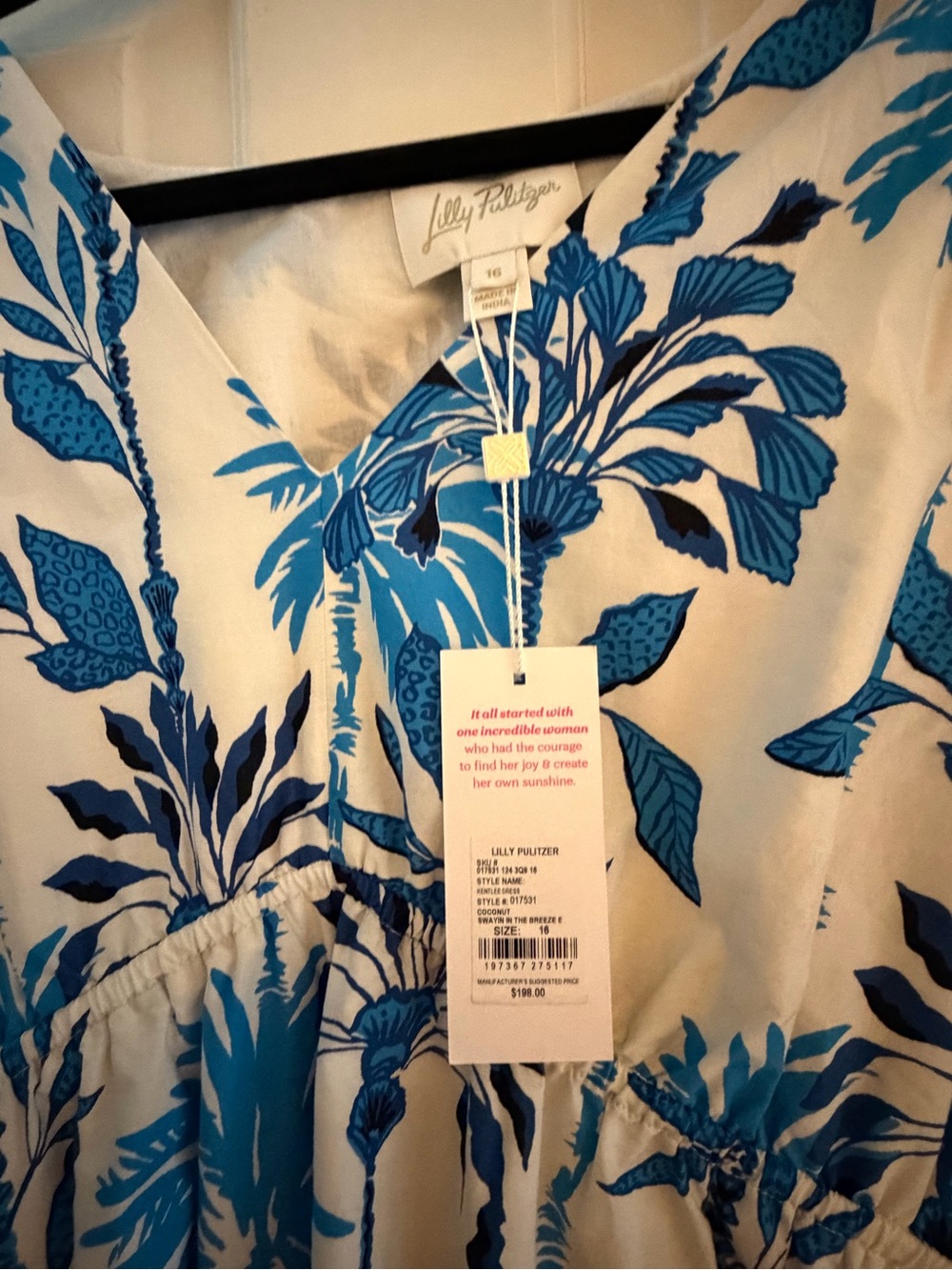 NWT Lilly Pulitzer Kentlee Dress Coconut Swayin in the Breeze print - Picture 4 of 5